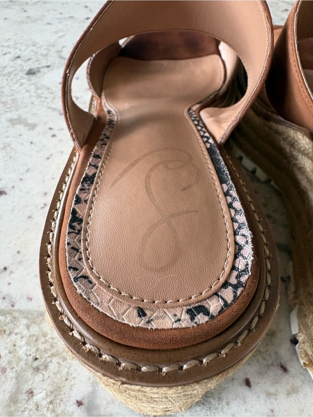 Sam Edelman Luca Platform Espadrilles brown leather size 9.5 - Picture 6 of 8